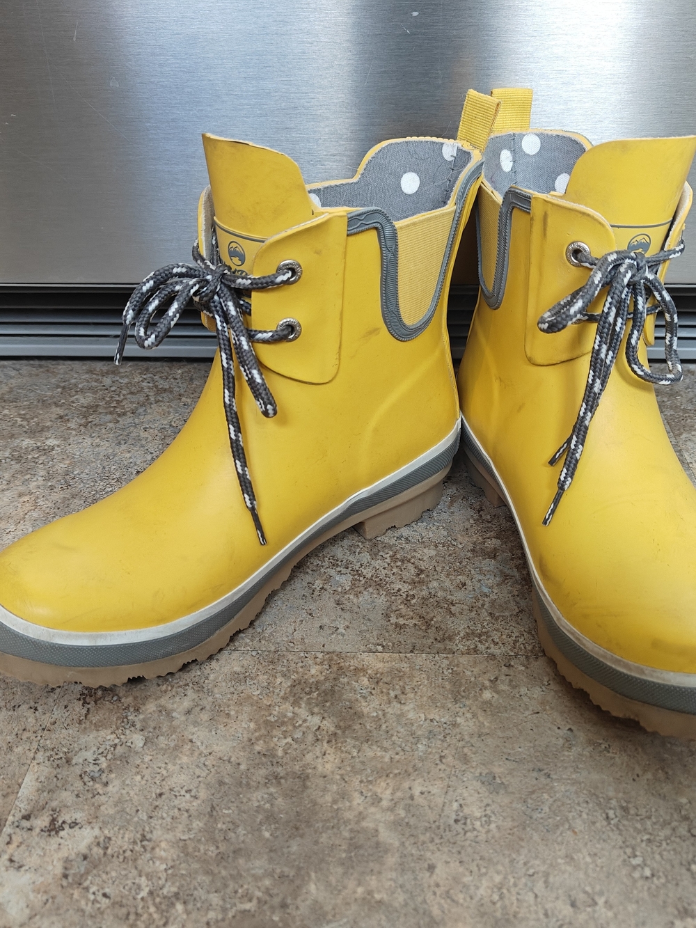 WindRiver Yellow Waterproof Lace-Up Rain Boots